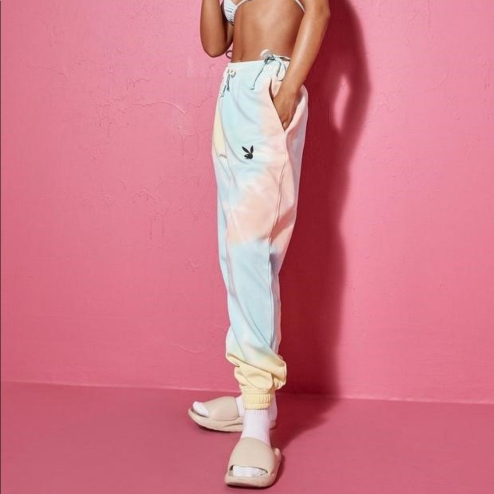 Playboy x Missguided Pastel Tie Dye Joggers